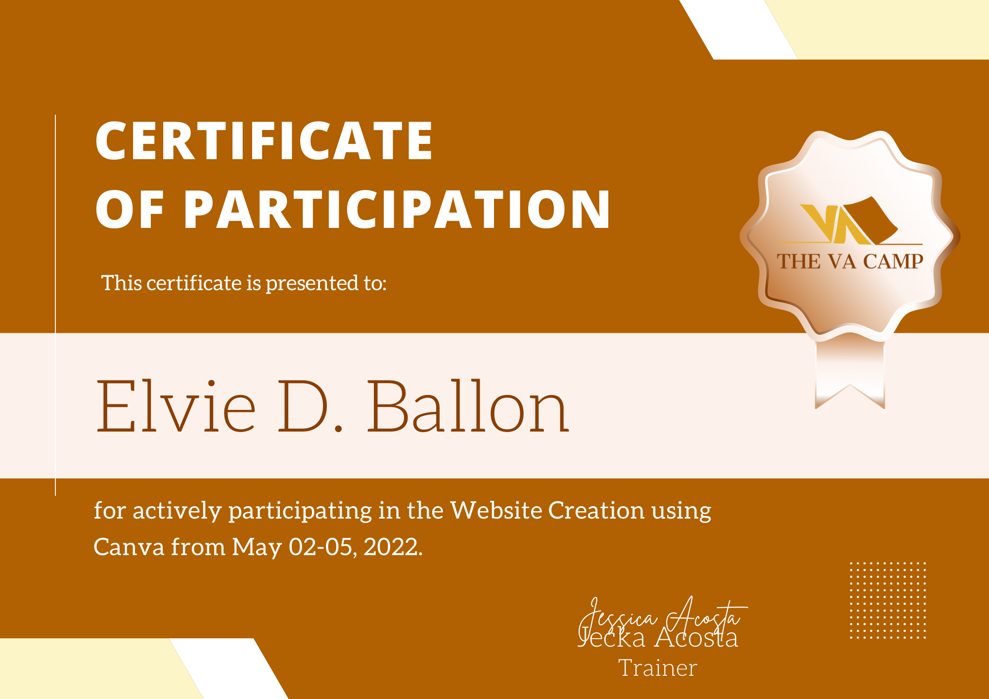 Canva Training Certificate