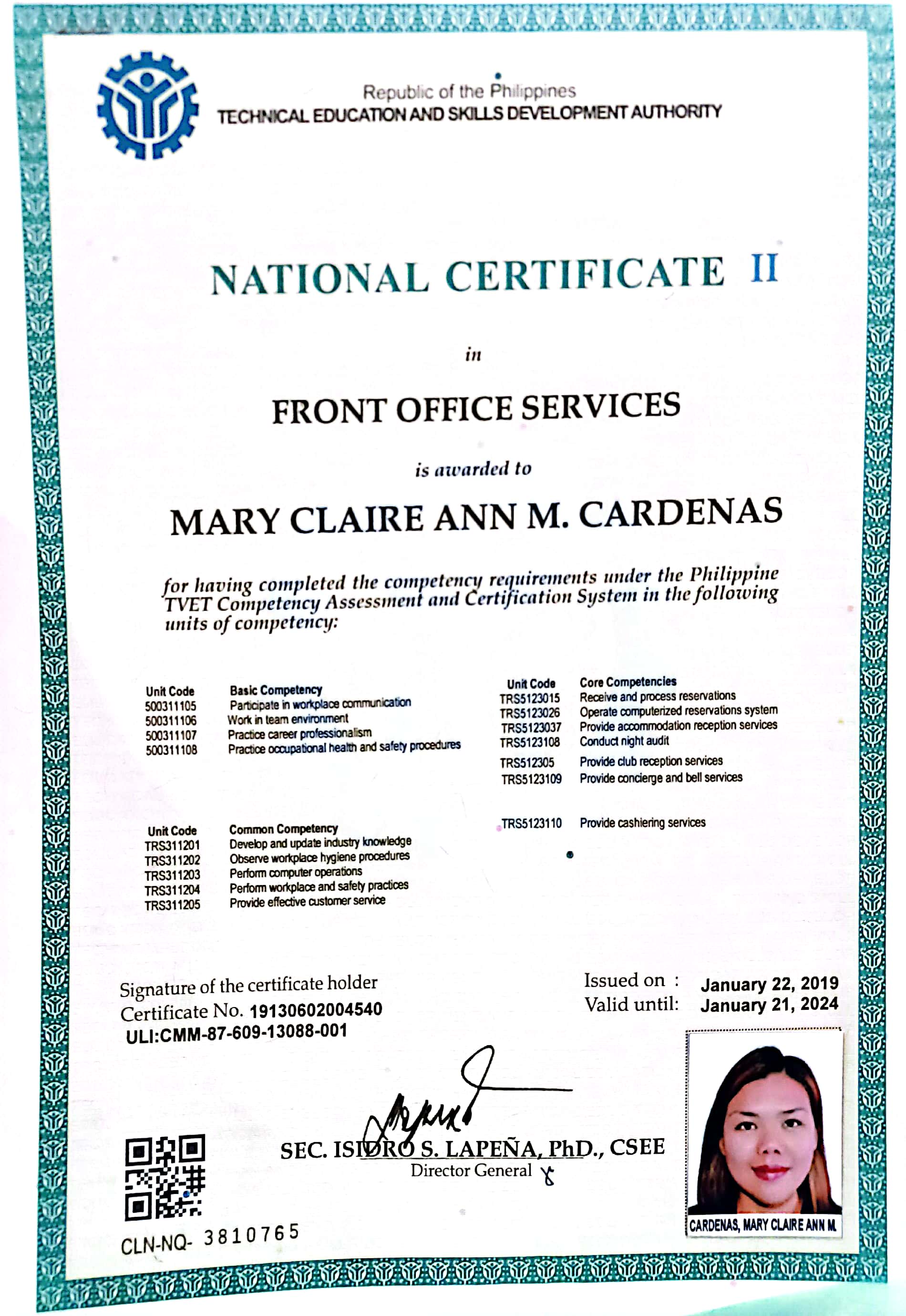 NC II - FRONT OFFICE SERVICES