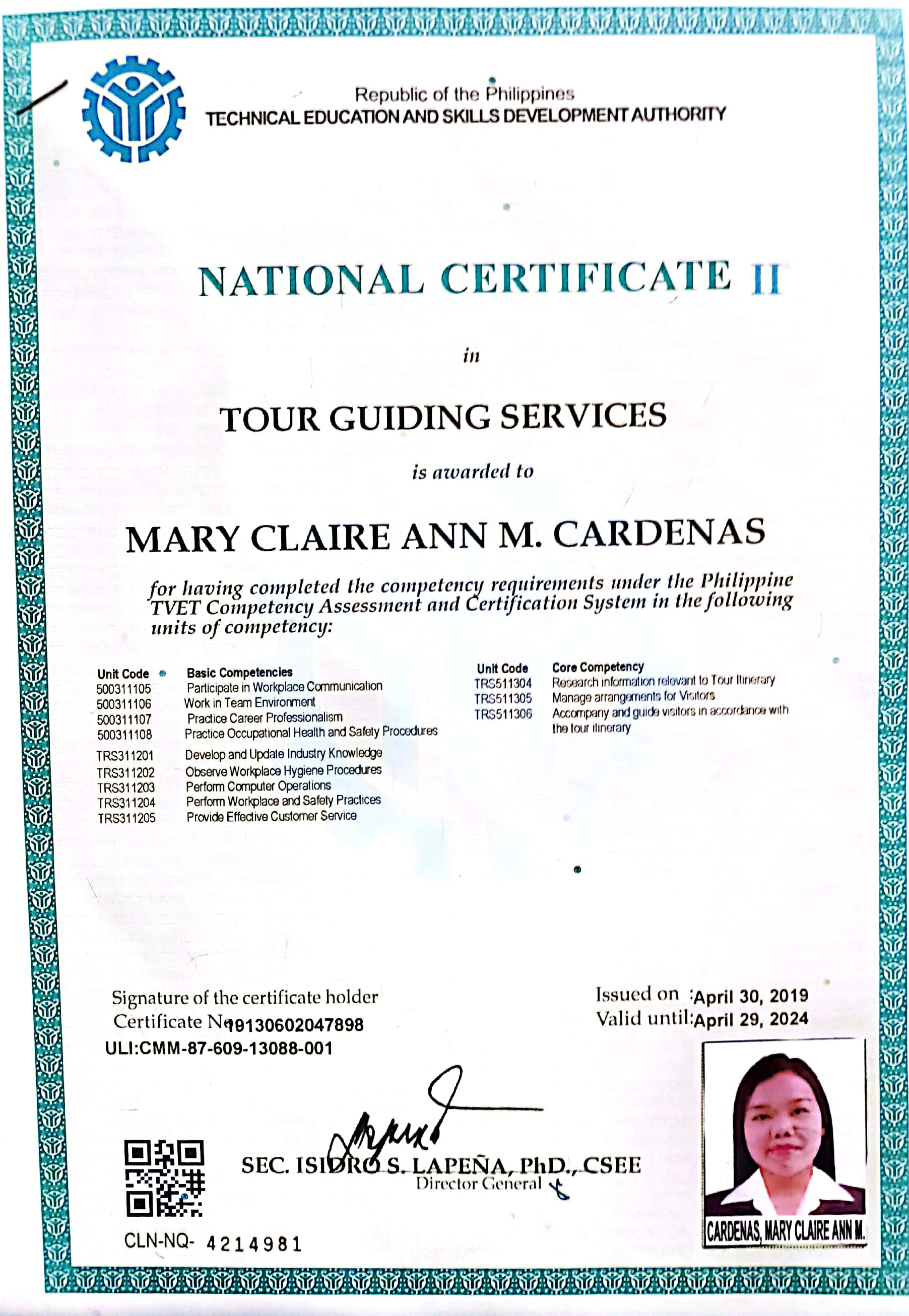 NC II - TOUR GUIDE SERVICES