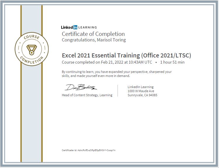 Excel Essential Training Office 2021