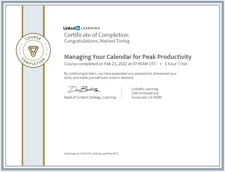 Managing Your Calendar for Peak Productivity