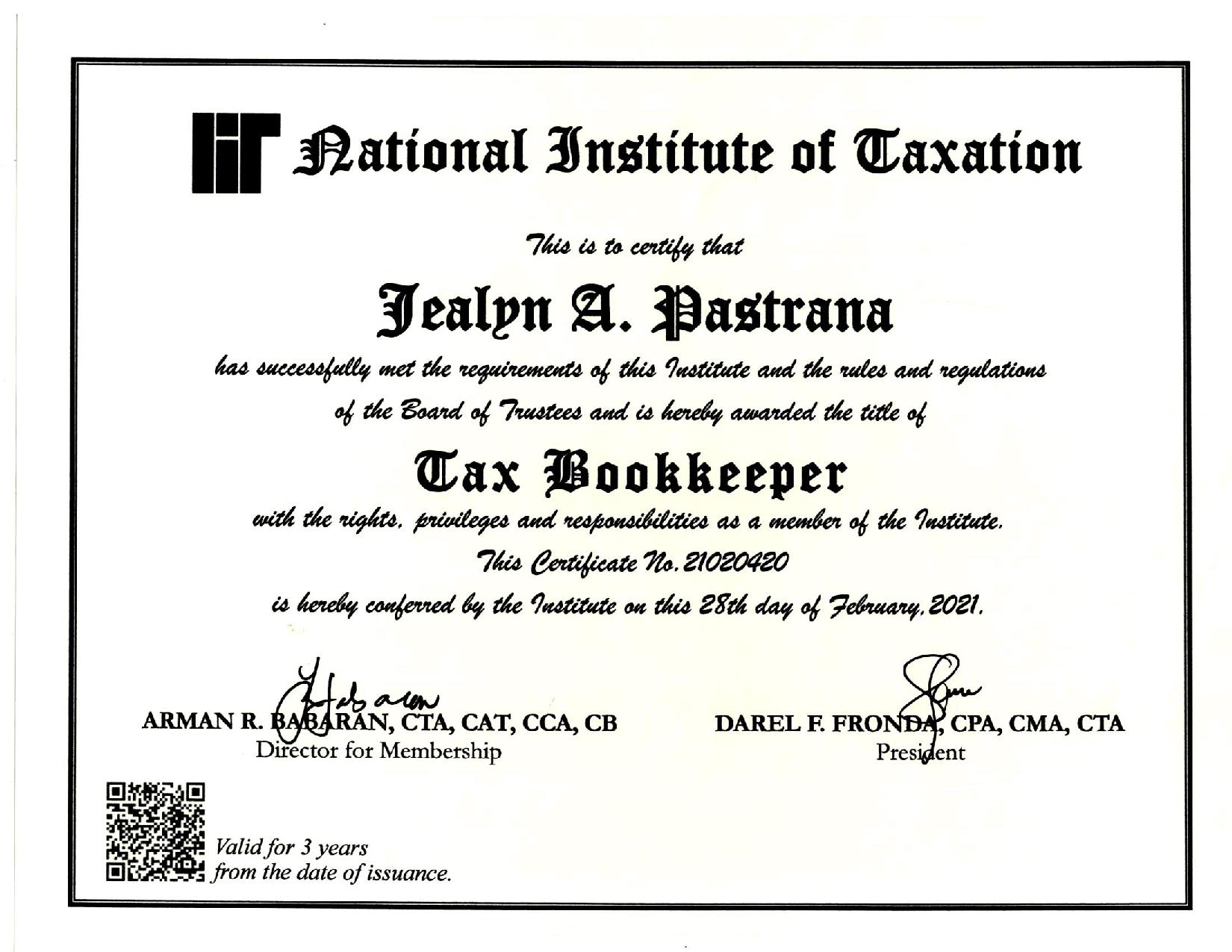 Tax Bookkeeper