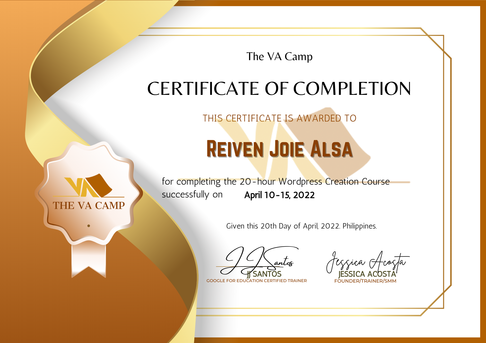 Wordpress Creation Certification