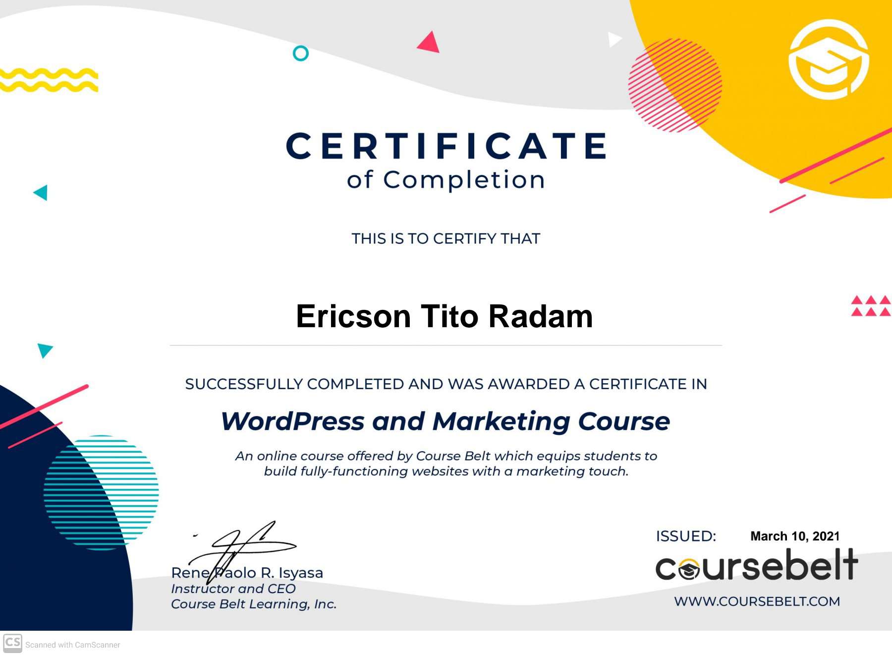 WordPress and Marketing Certificate