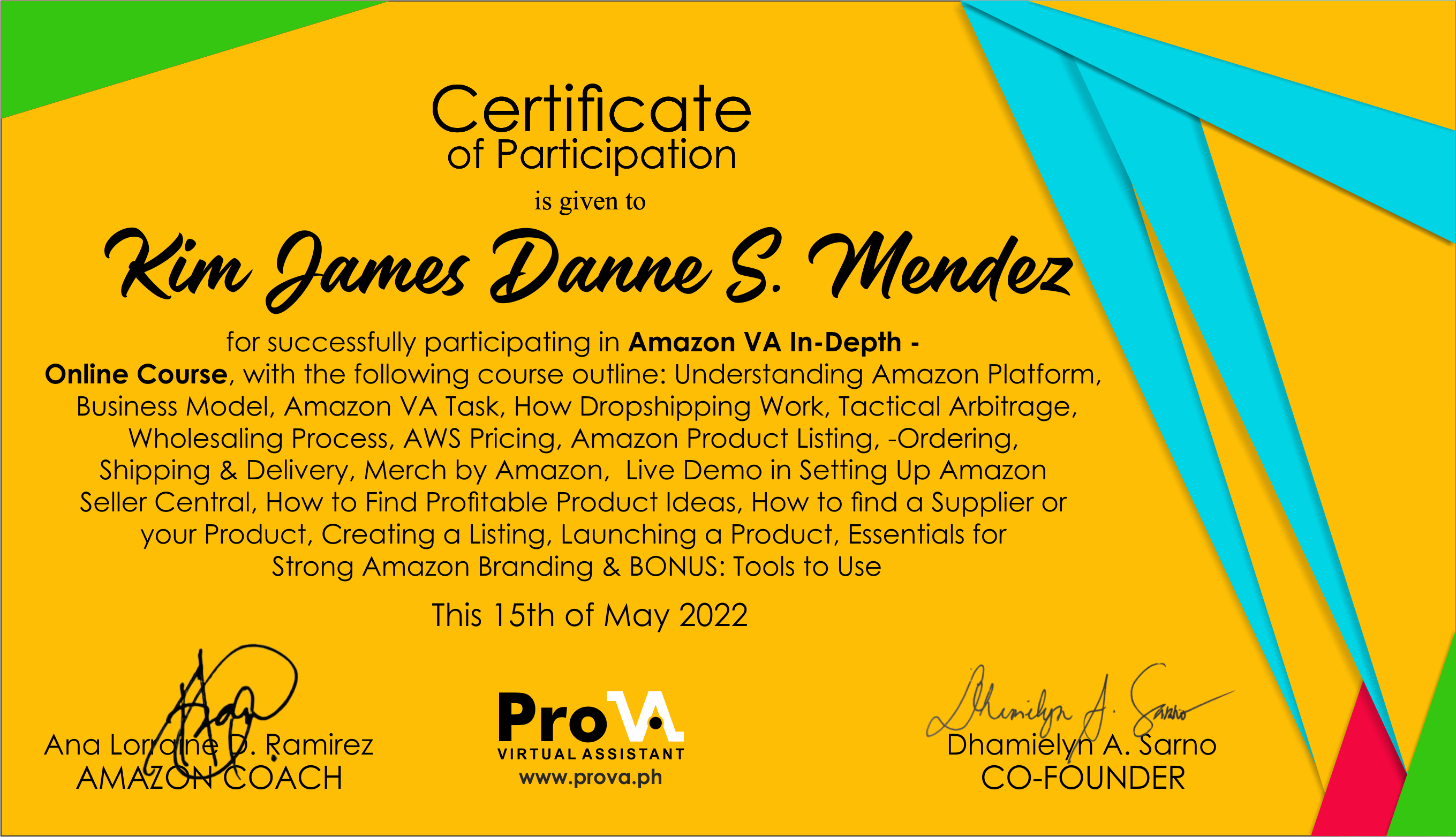 Amazon In-depth Training Certificate