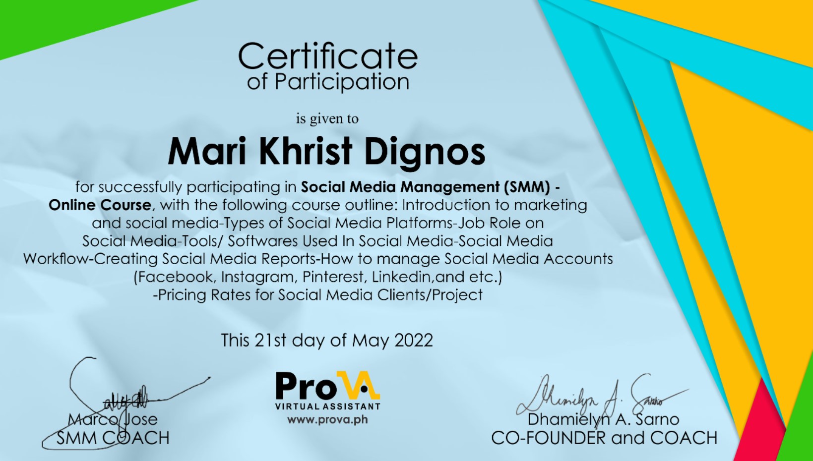 SMM Certification