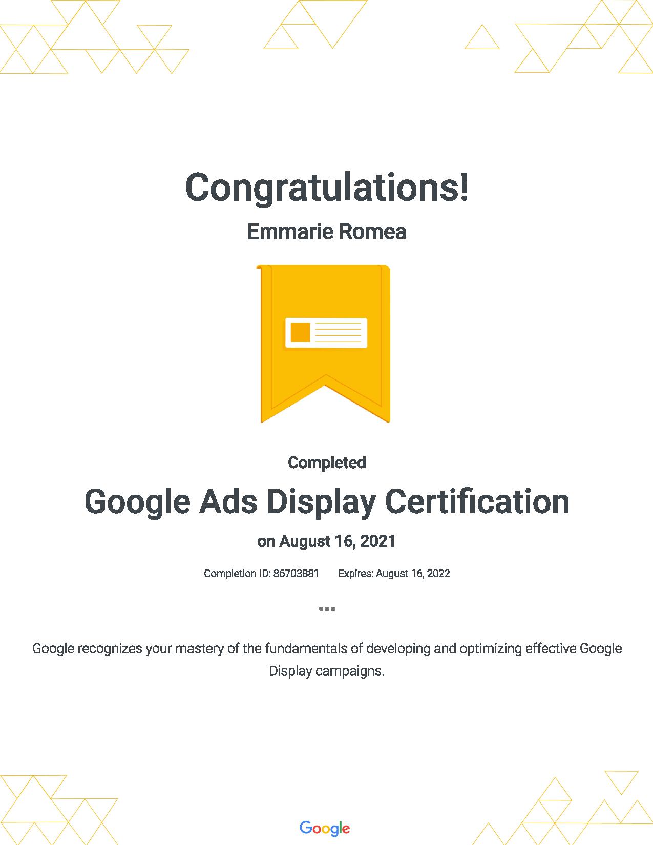 GOOGLE ADS CERTIFICATION