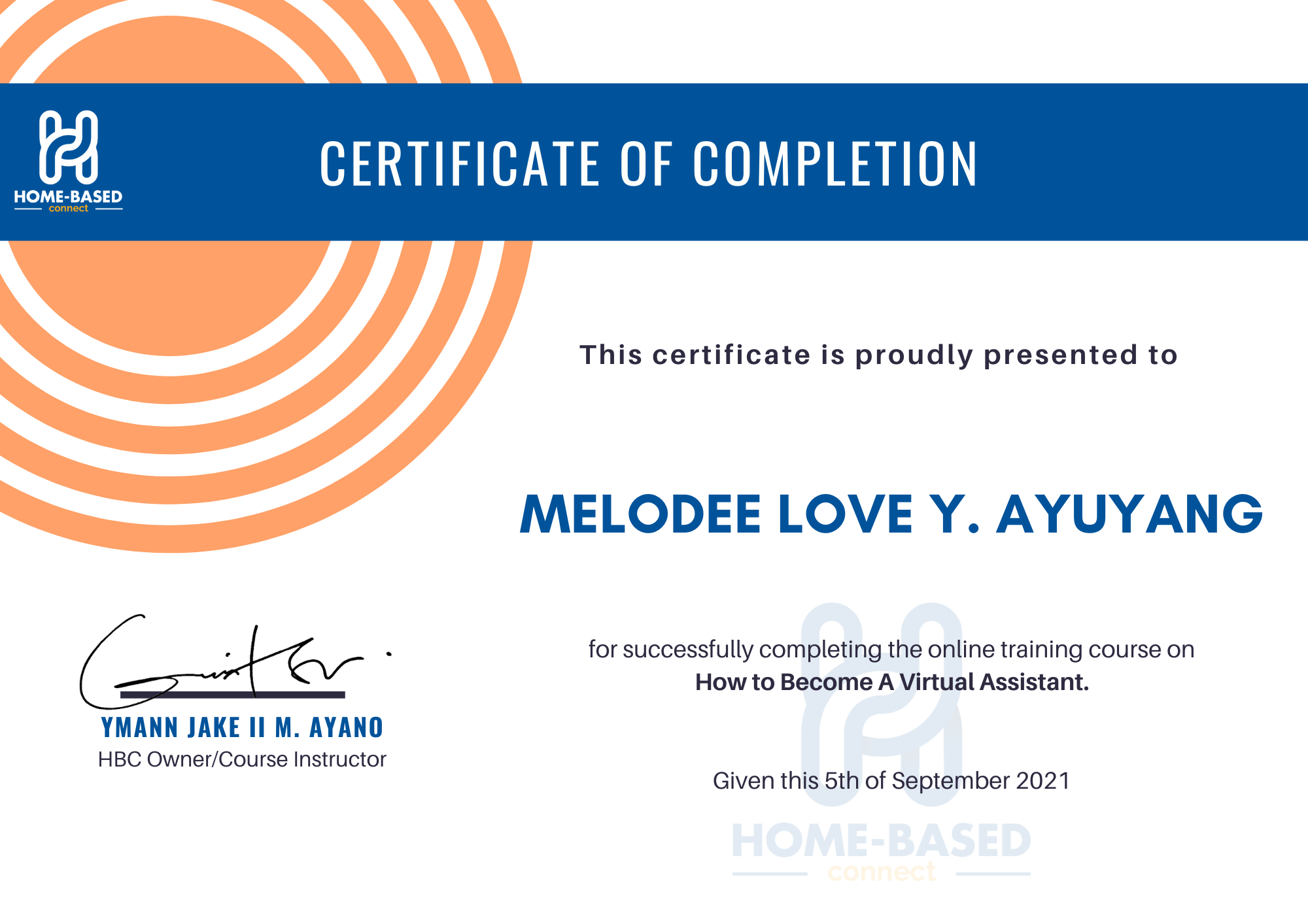 Certificate of Completion How to Become a Virtual Assistant