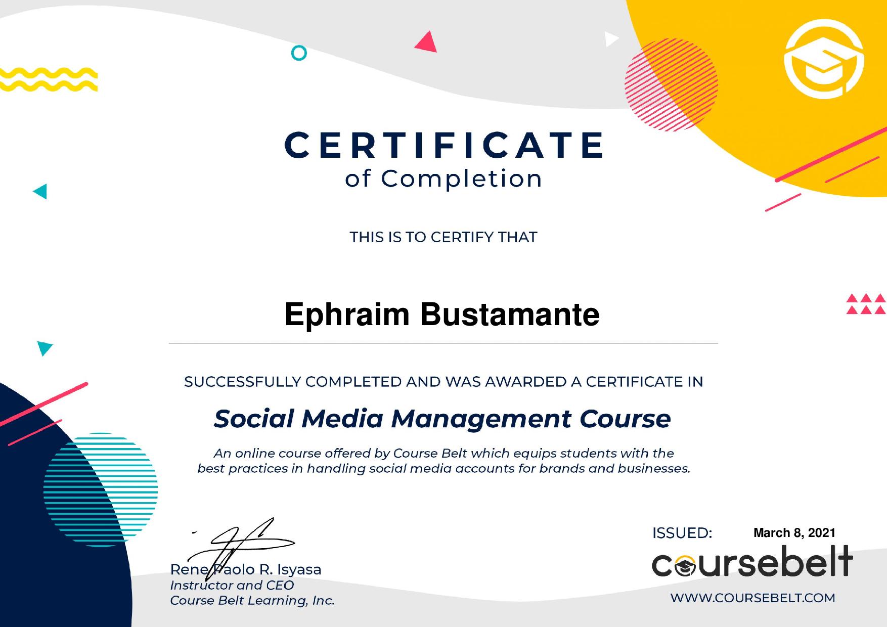 Coursebelt.com - CERTIFICATE