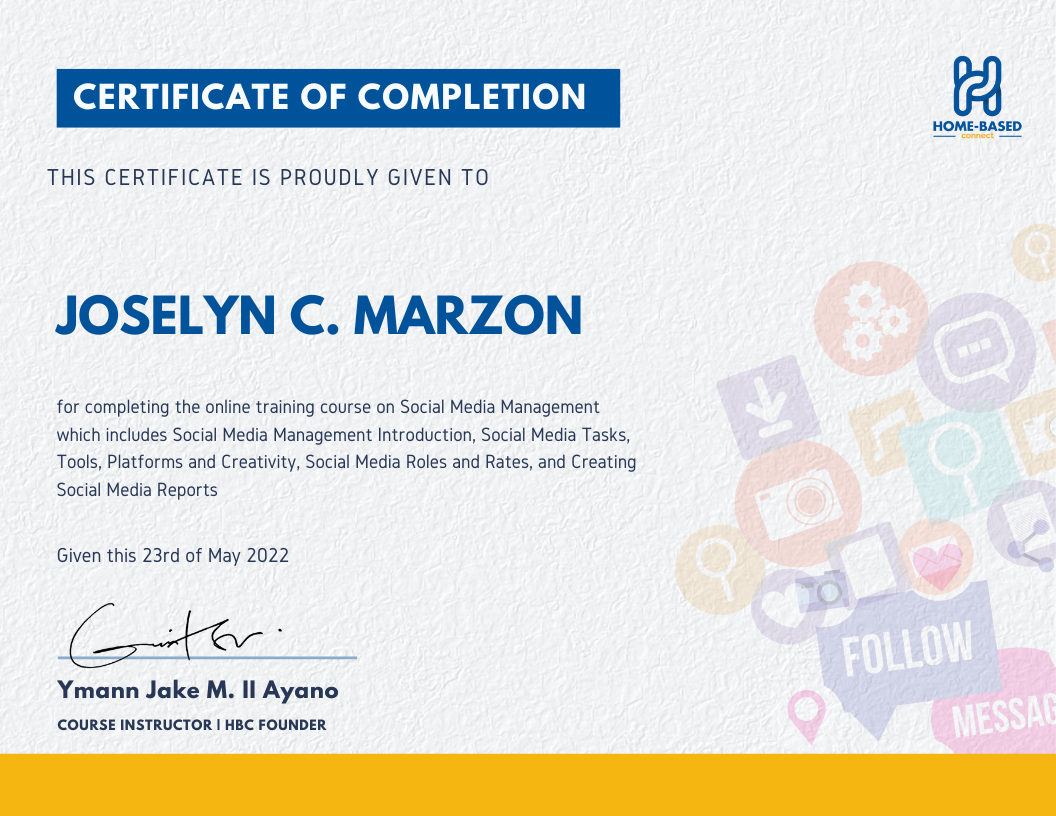 Social Media Management Certificate