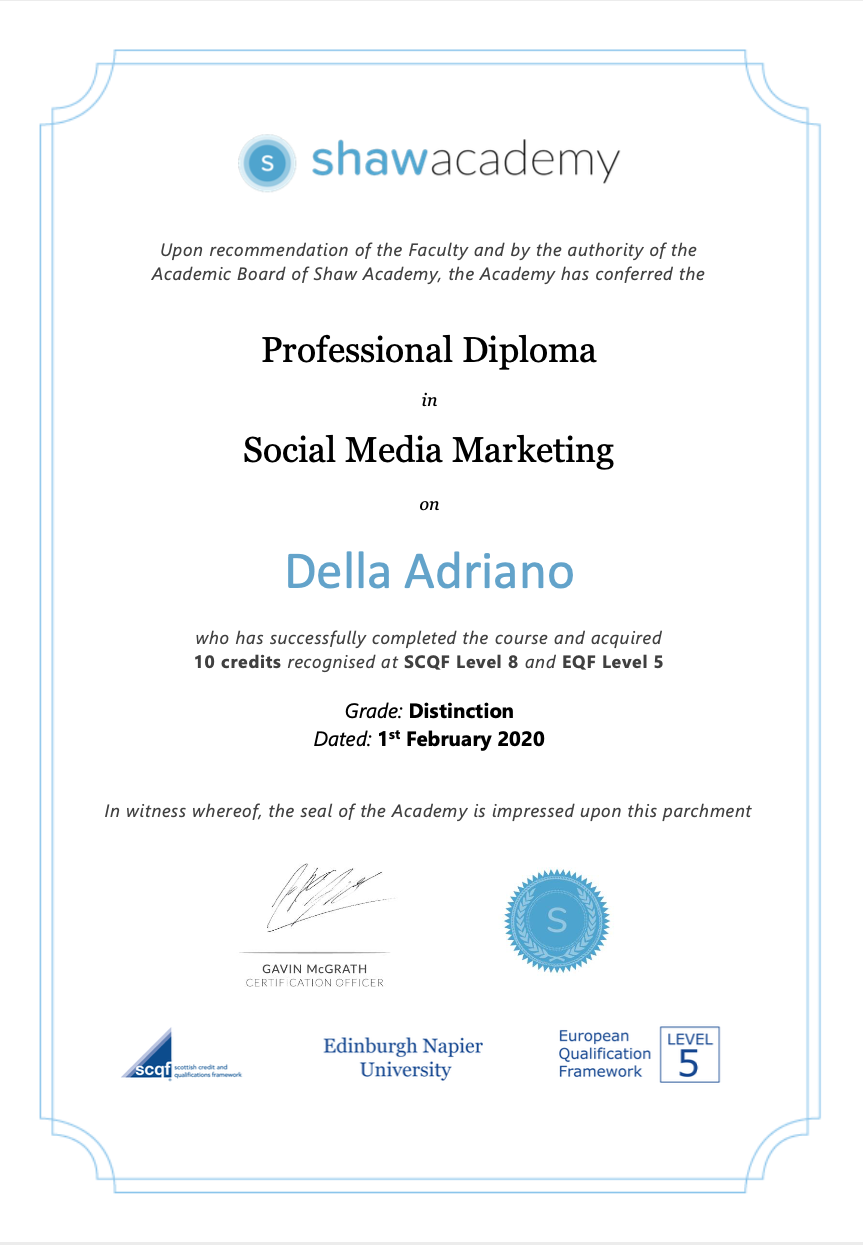 Professional Diploma on Social Media Marketing