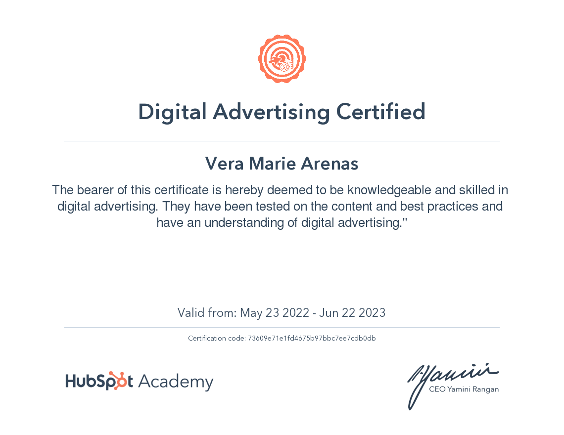 Digital Advertising Certification