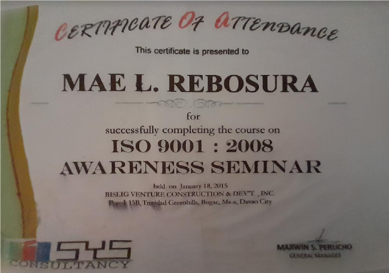 ISO 9001:2008 Awareness Seminar