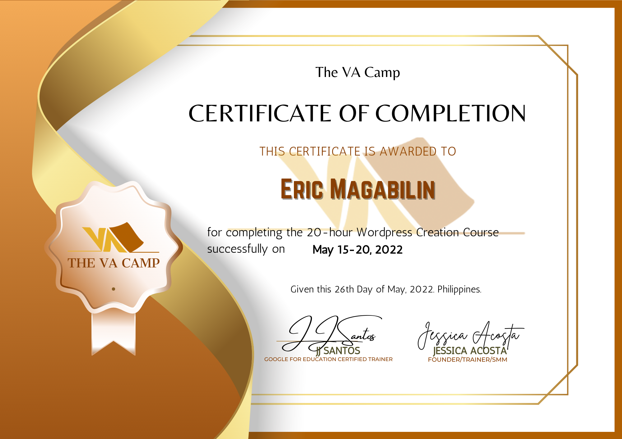 Wordpress Creation Certification