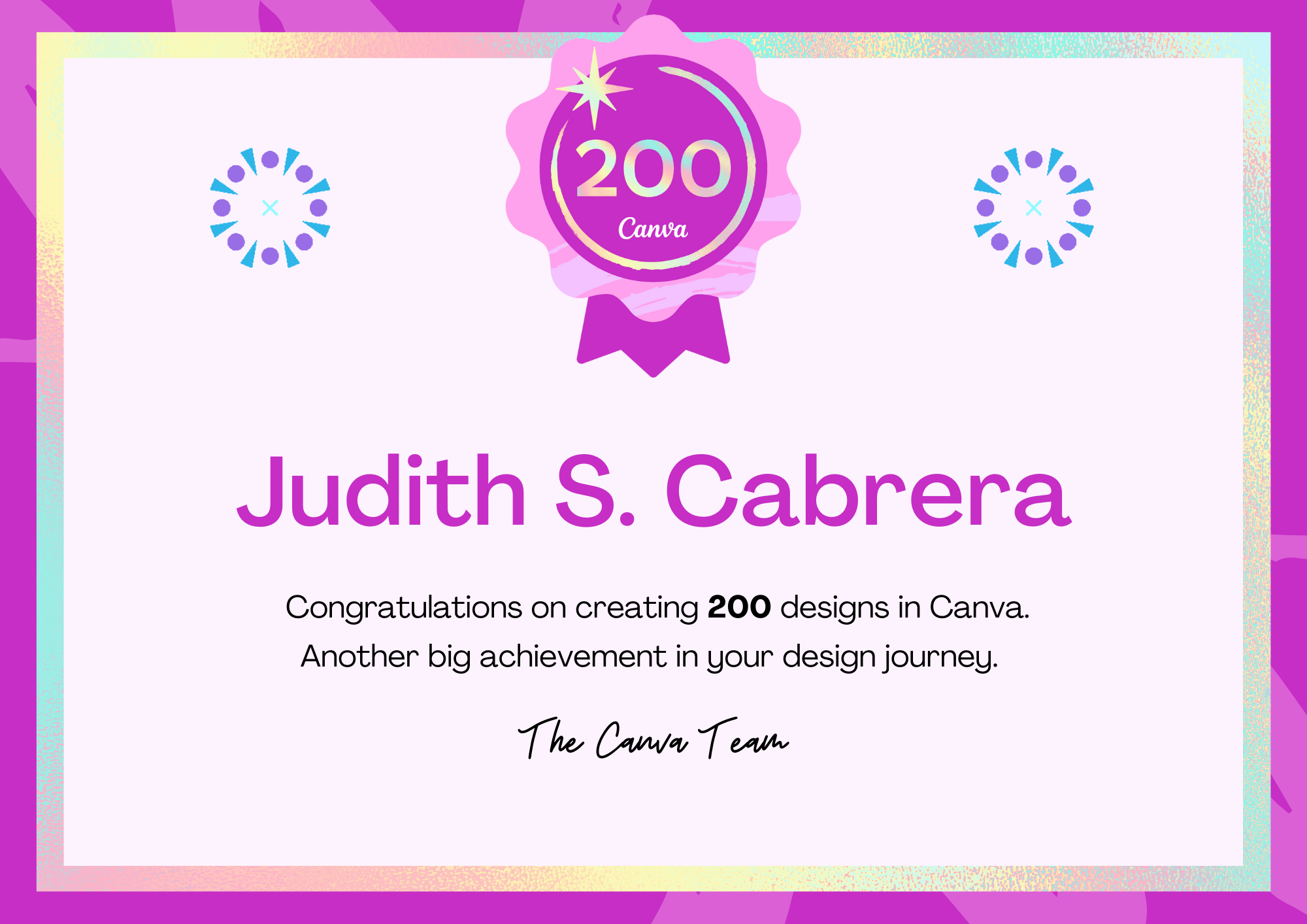 Canva 200 Design Milestone