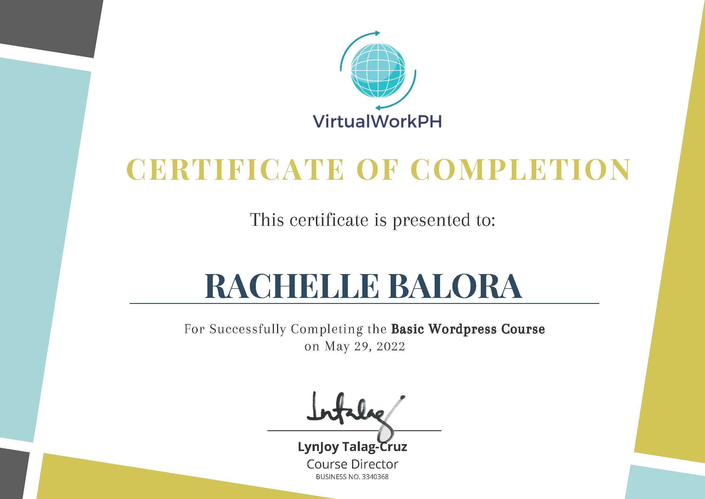 Basic WordPress Certificate