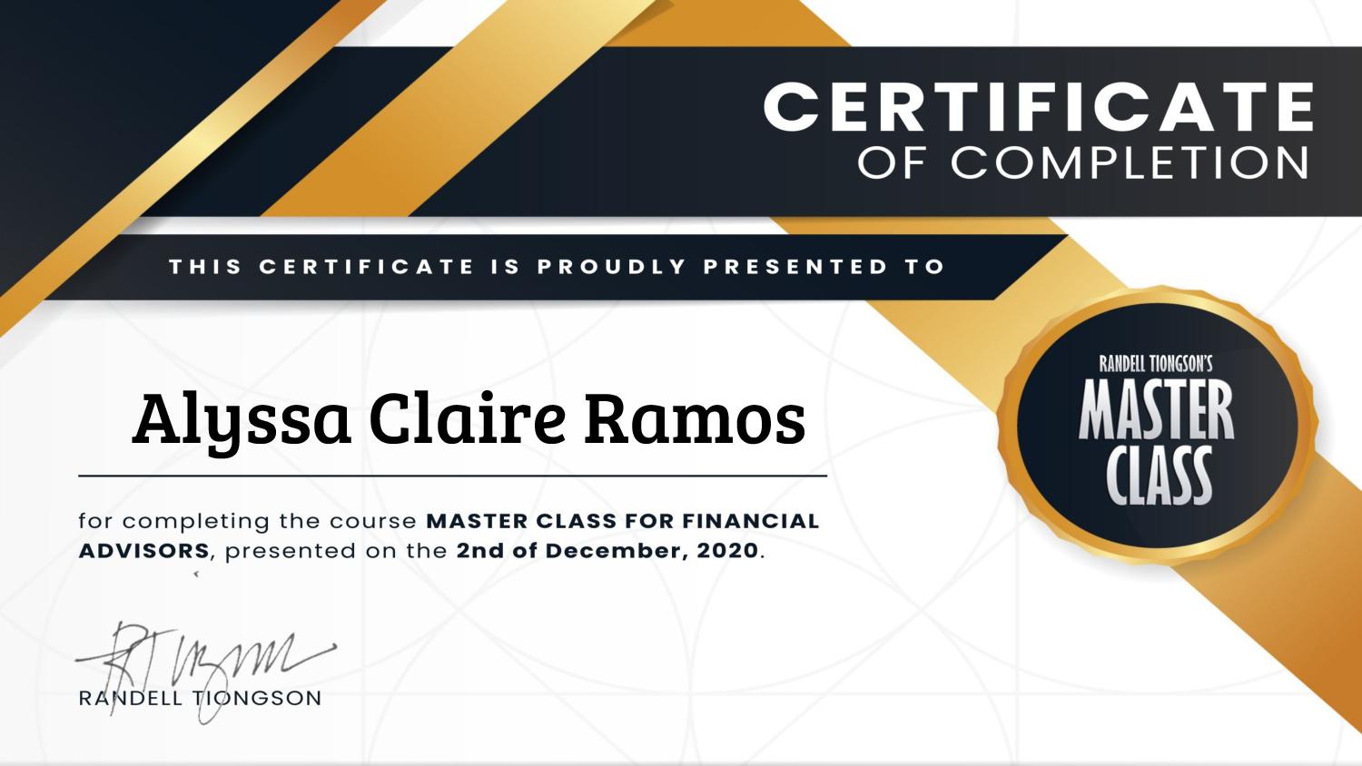 Master Class for Financial Advisors