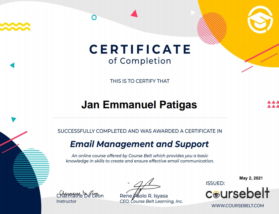 Email Management Certificate