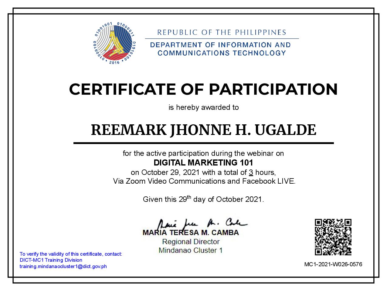 Certificate