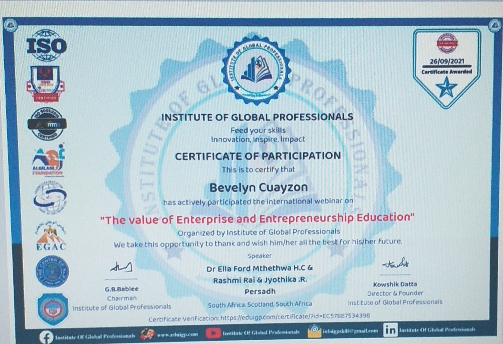 The value of Enterprise & Entrepreneurship Education