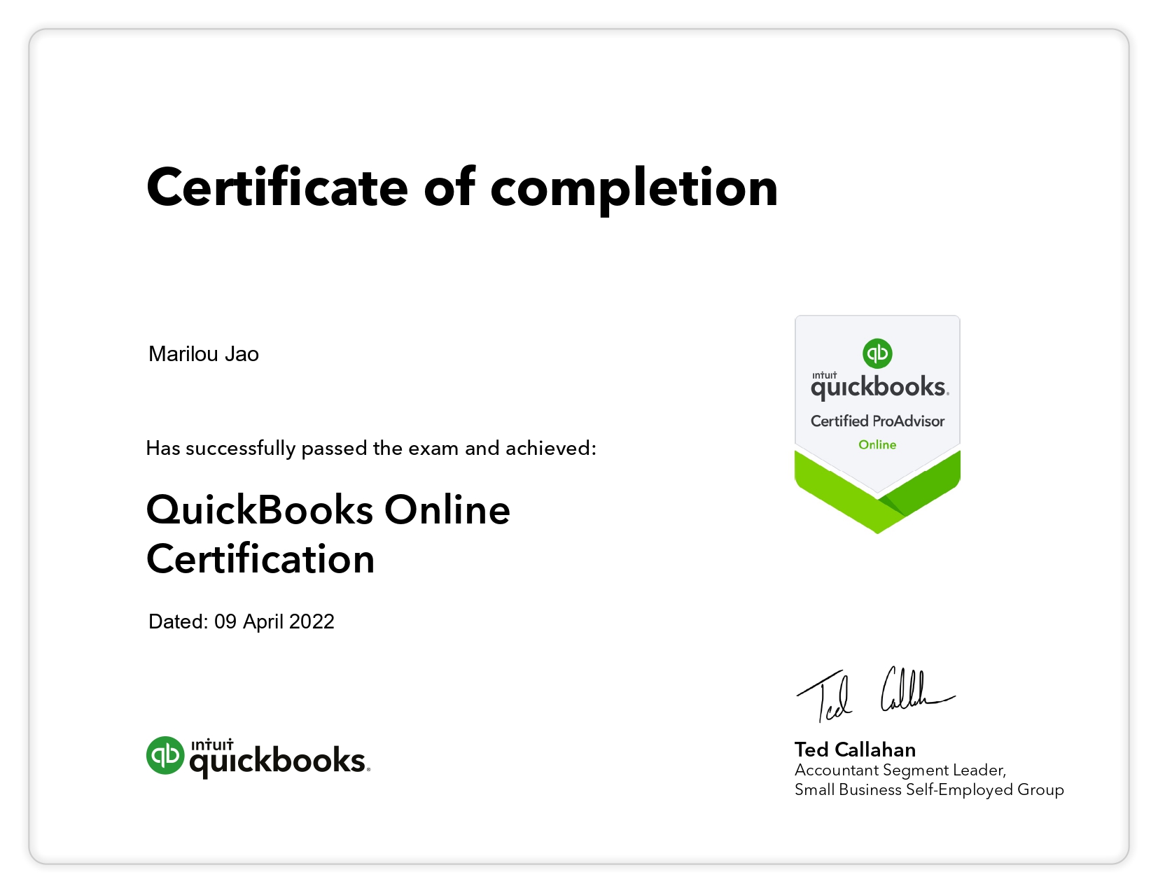 QuickBooks ProAdvisor