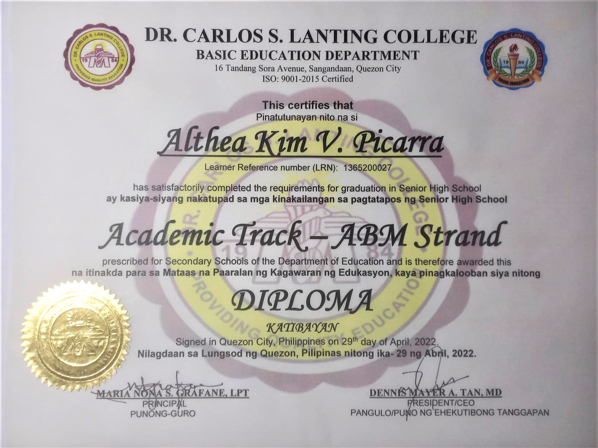 DIPLOMA