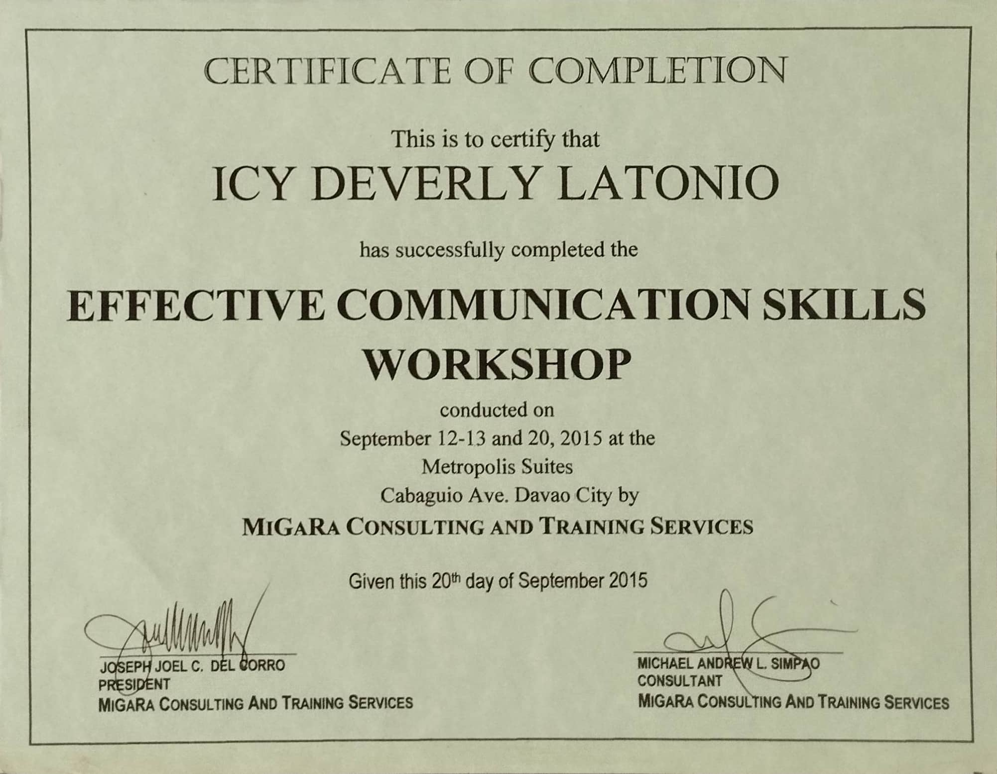 Certificate