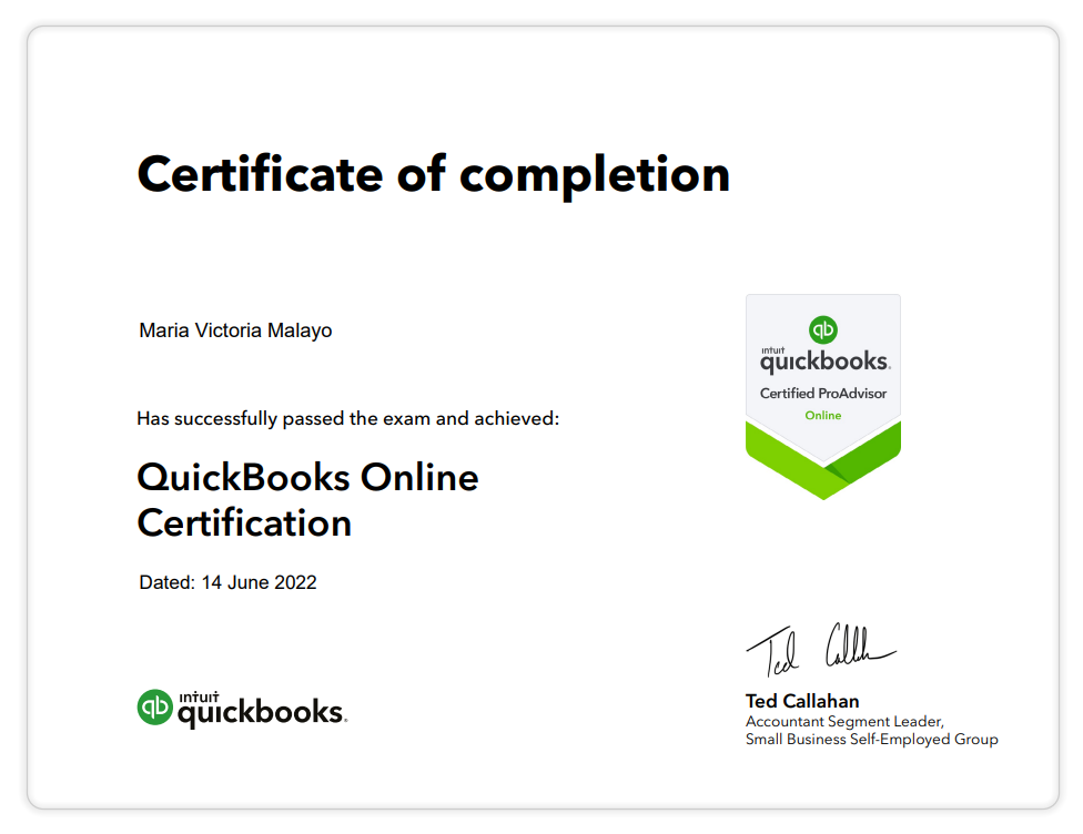 Quickbooks Certification