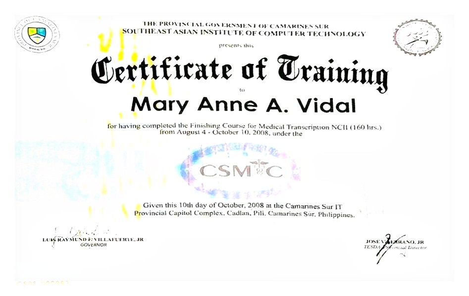 Certificate