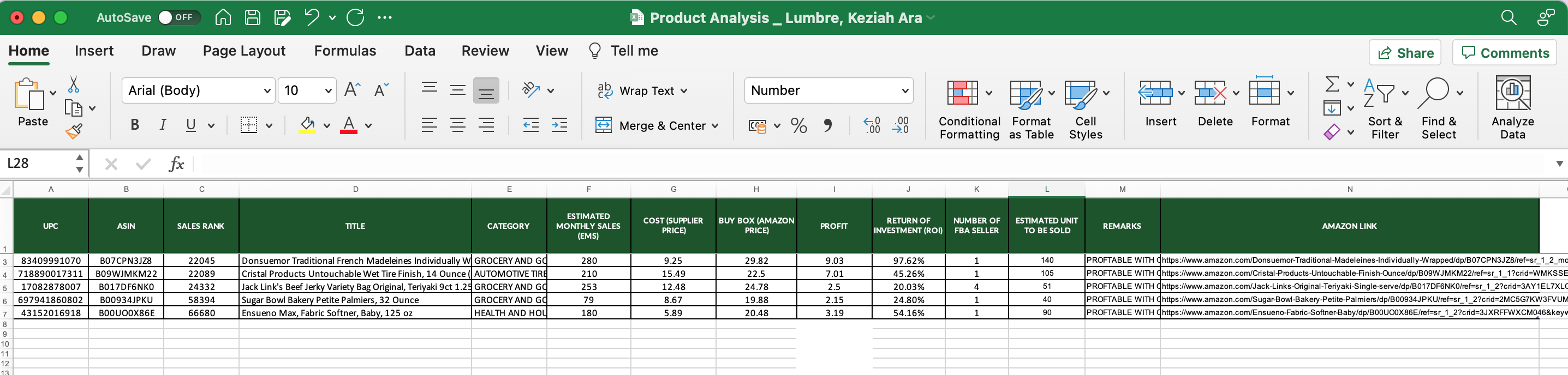 Product Analysis_Proof of Training