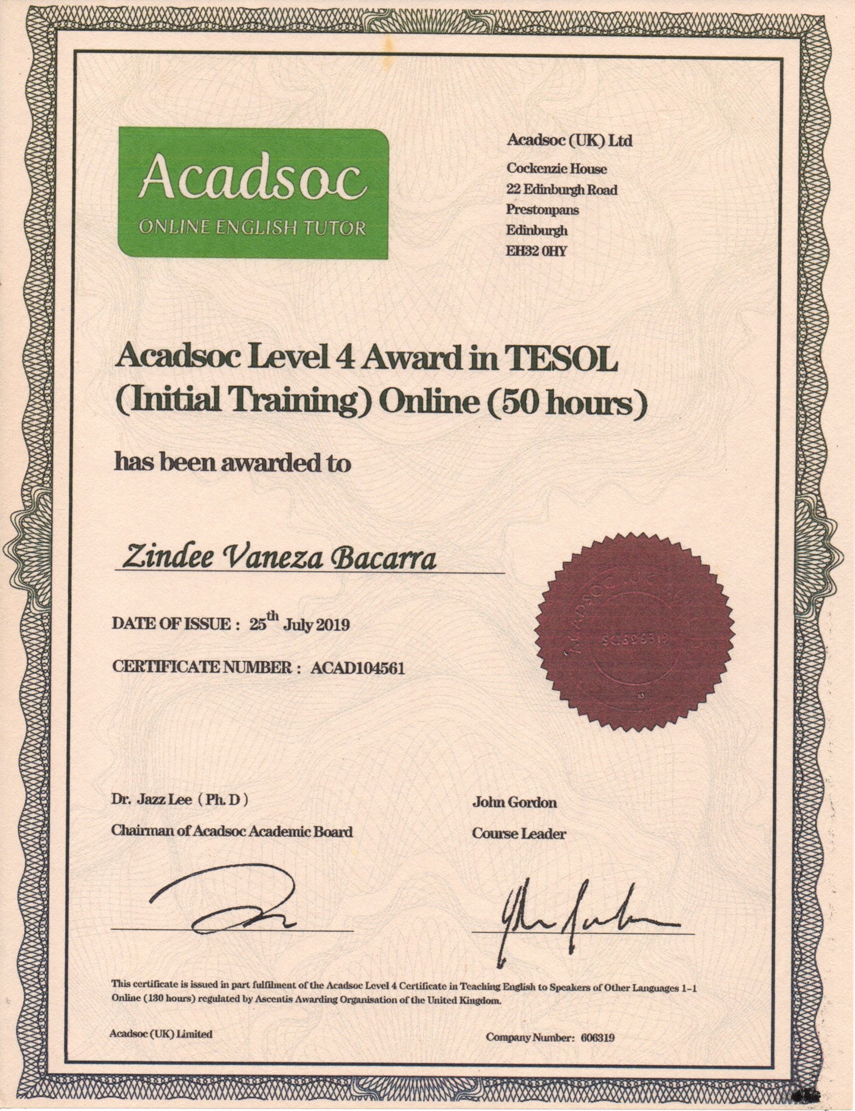 TESOL Certificate