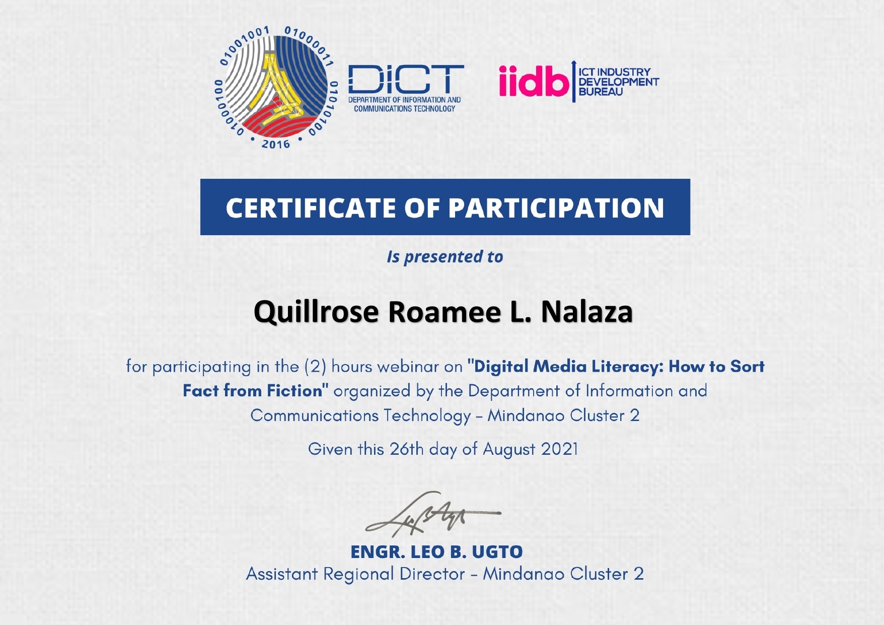 Certificate