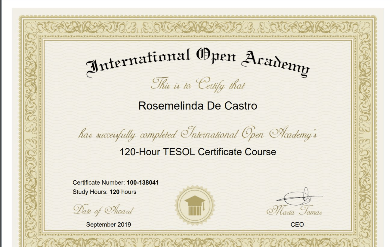 TESOL Certificate