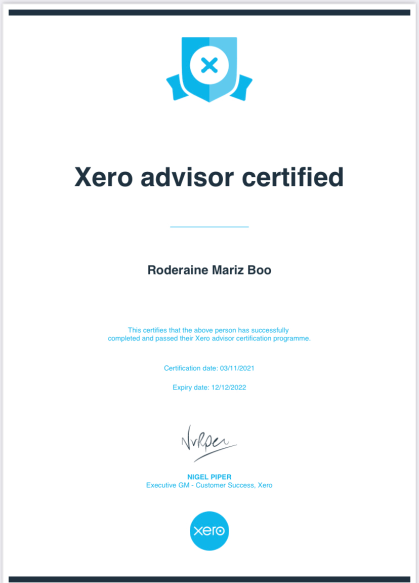 Certified Xero Pro Advisor