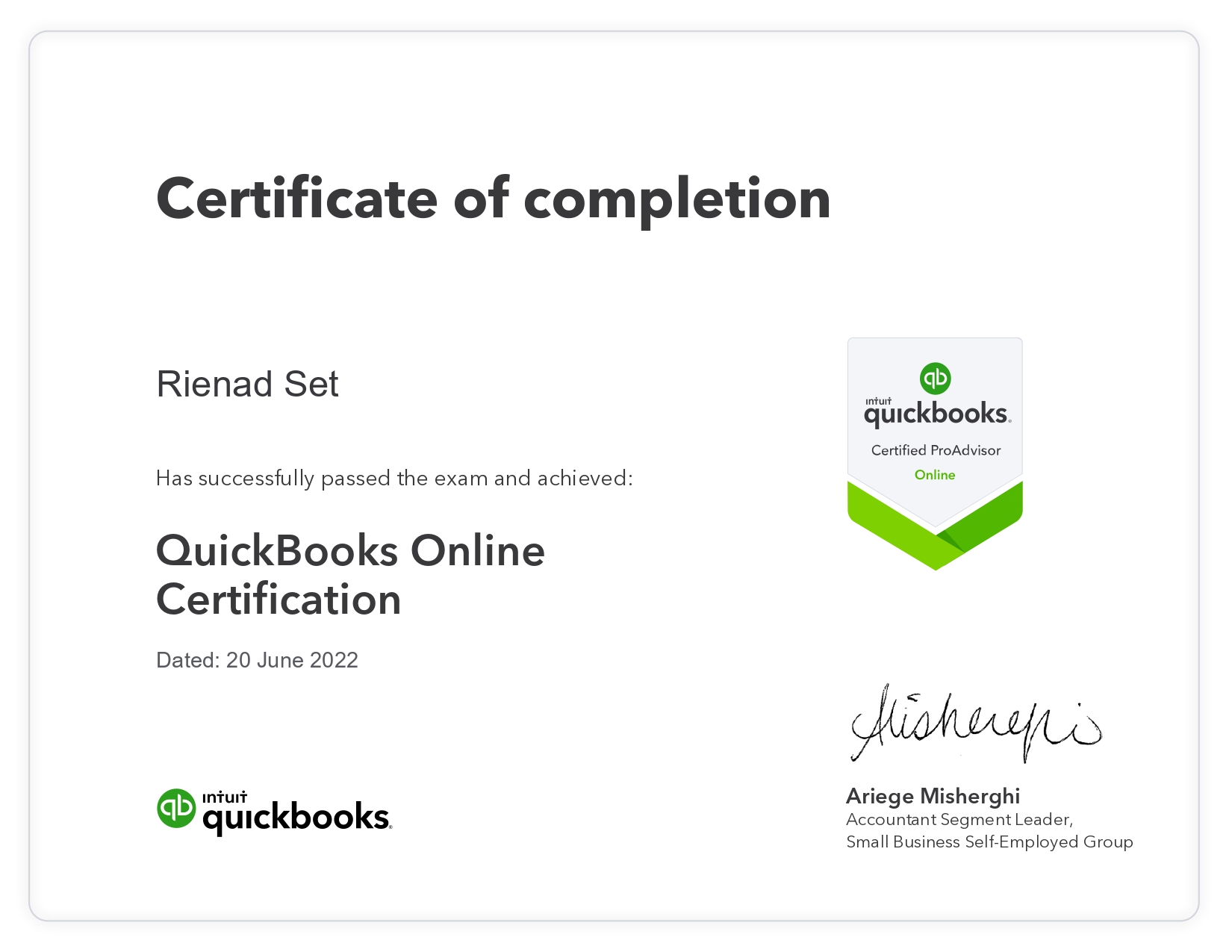 QuickBooks Online Certification