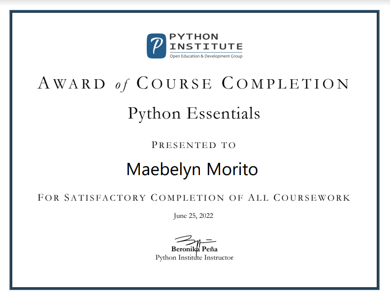 Python Certificate