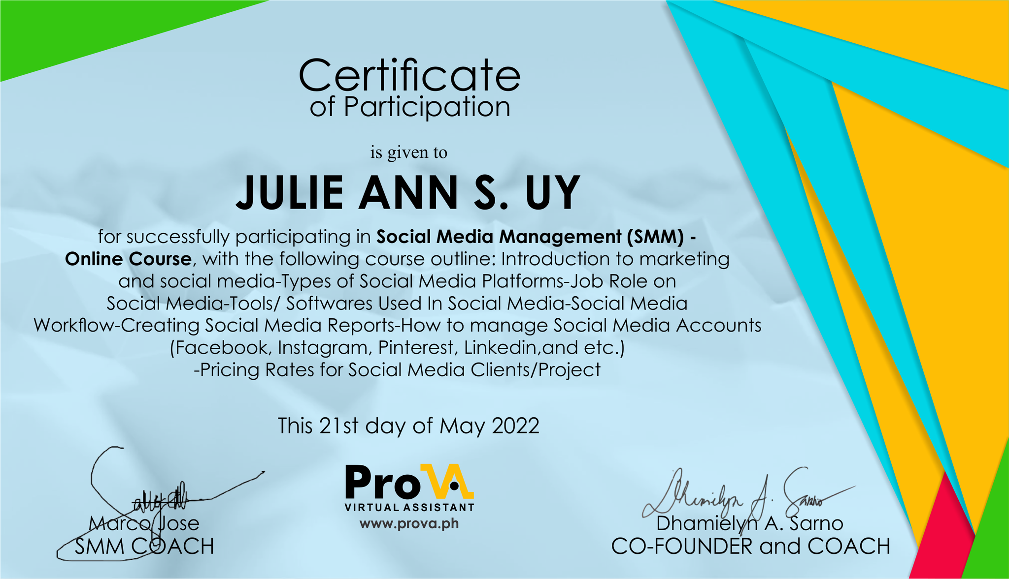PROVA SMM