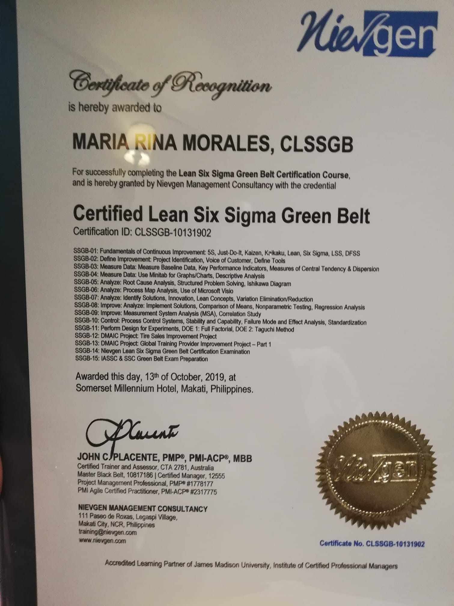 Certificate