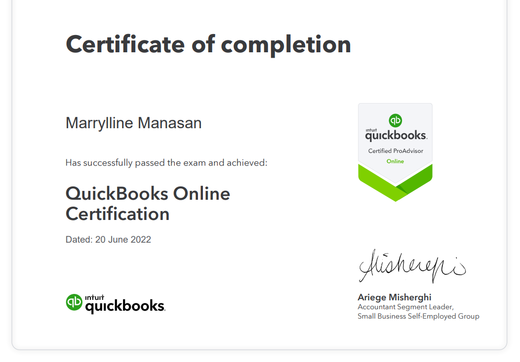 QBO certification