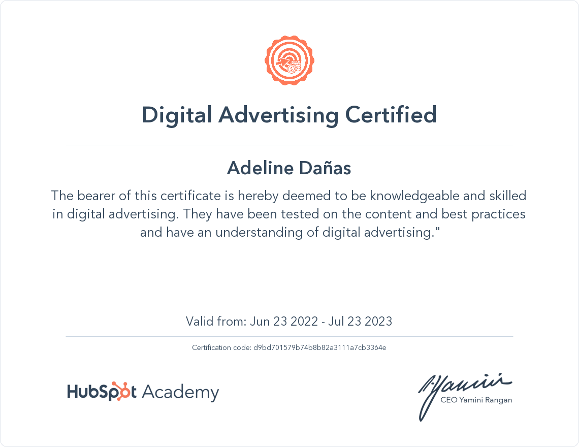 Digital Advertising Certified