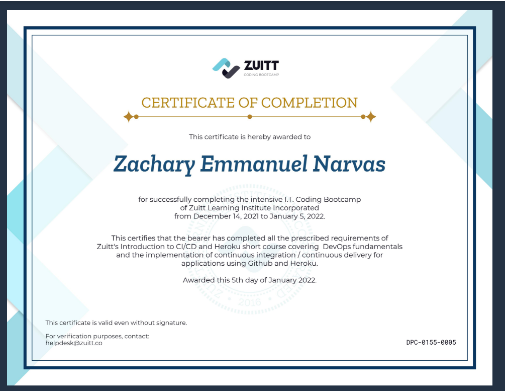 Certificate