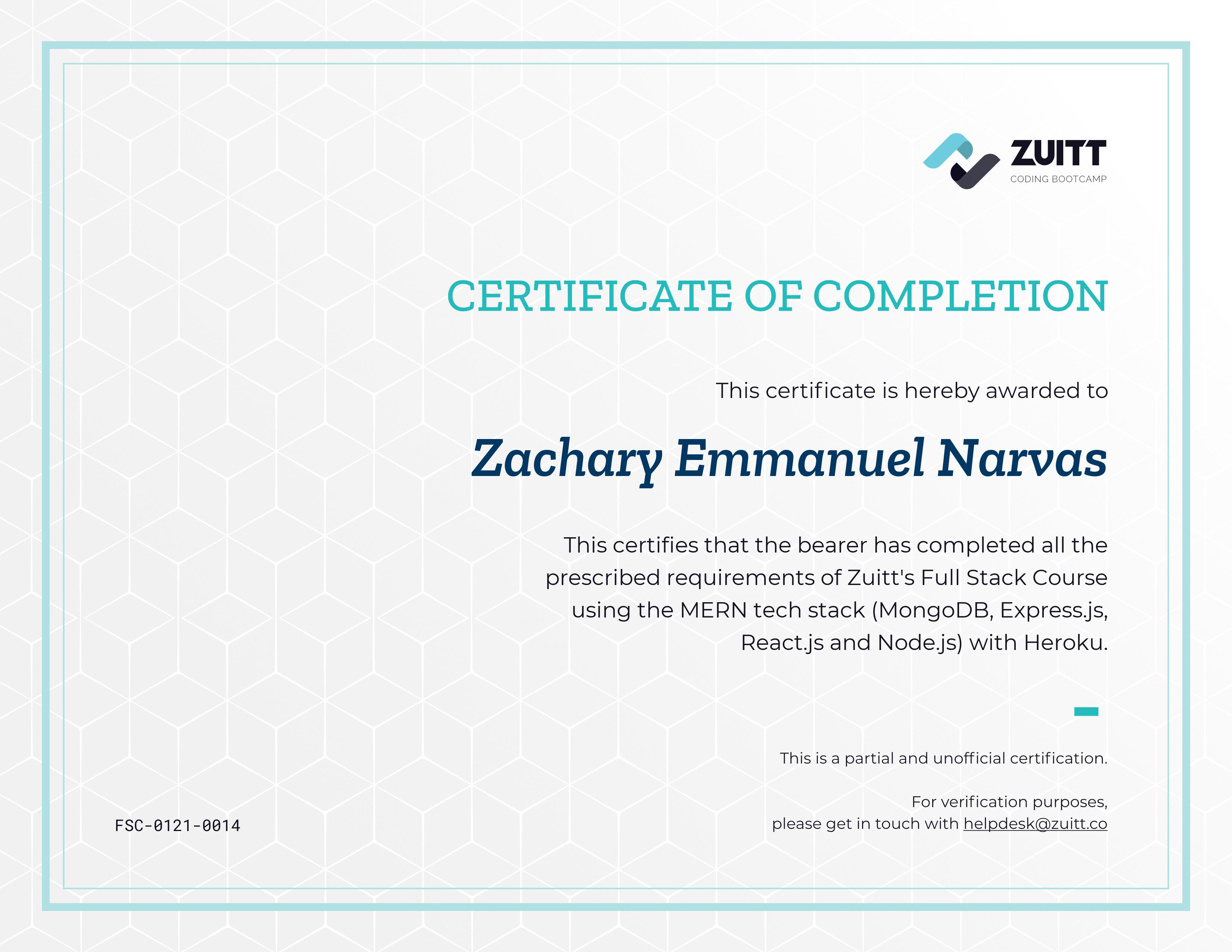 Certificate