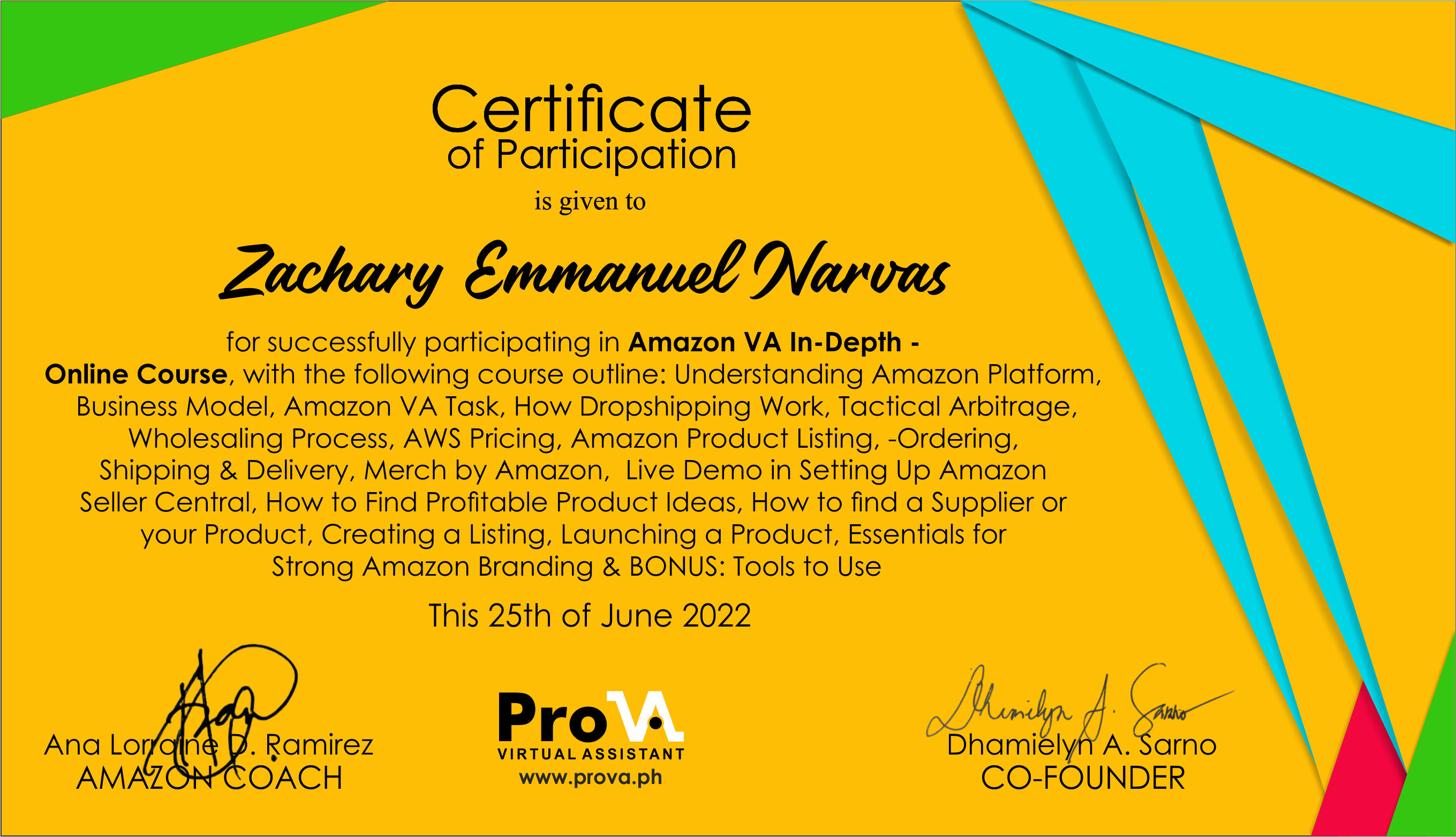 Amazon VA Certification