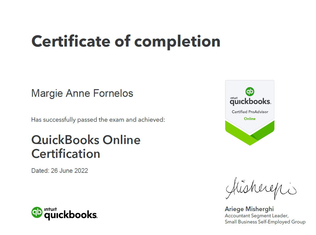 Quickbooks Online Certification