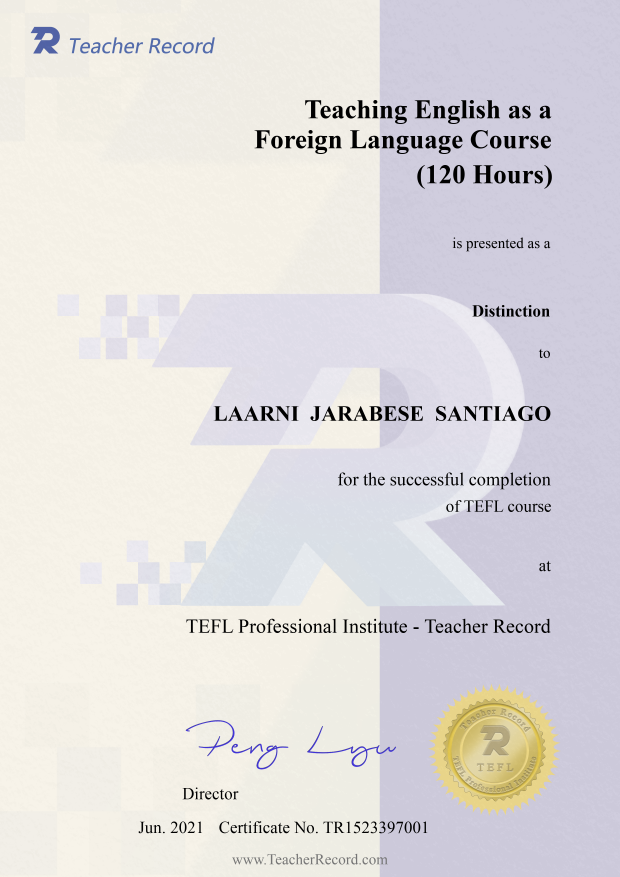 TEFL Course Certificate