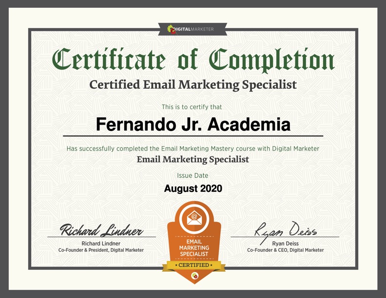 Certified Email Marketing Specialist