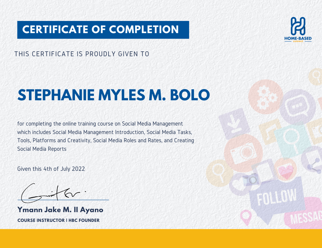 SOCIAL MEDIA MANAGEMENT CERTIFICATE