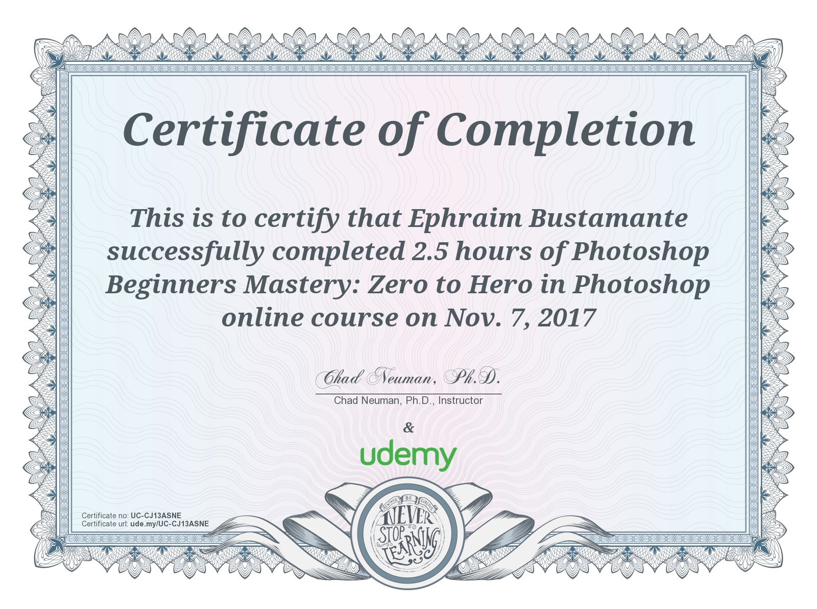 UDEMY.com - Photoshop Mastery CERTIFICATE