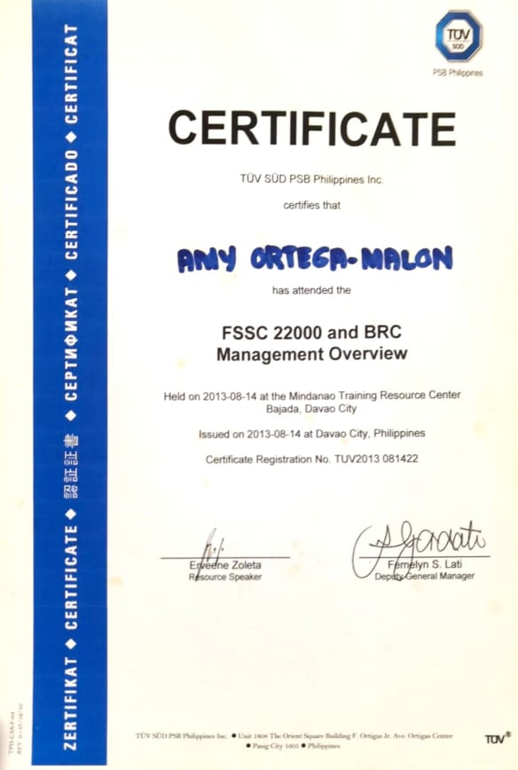 FSSC 22000 and BRC Management Overview