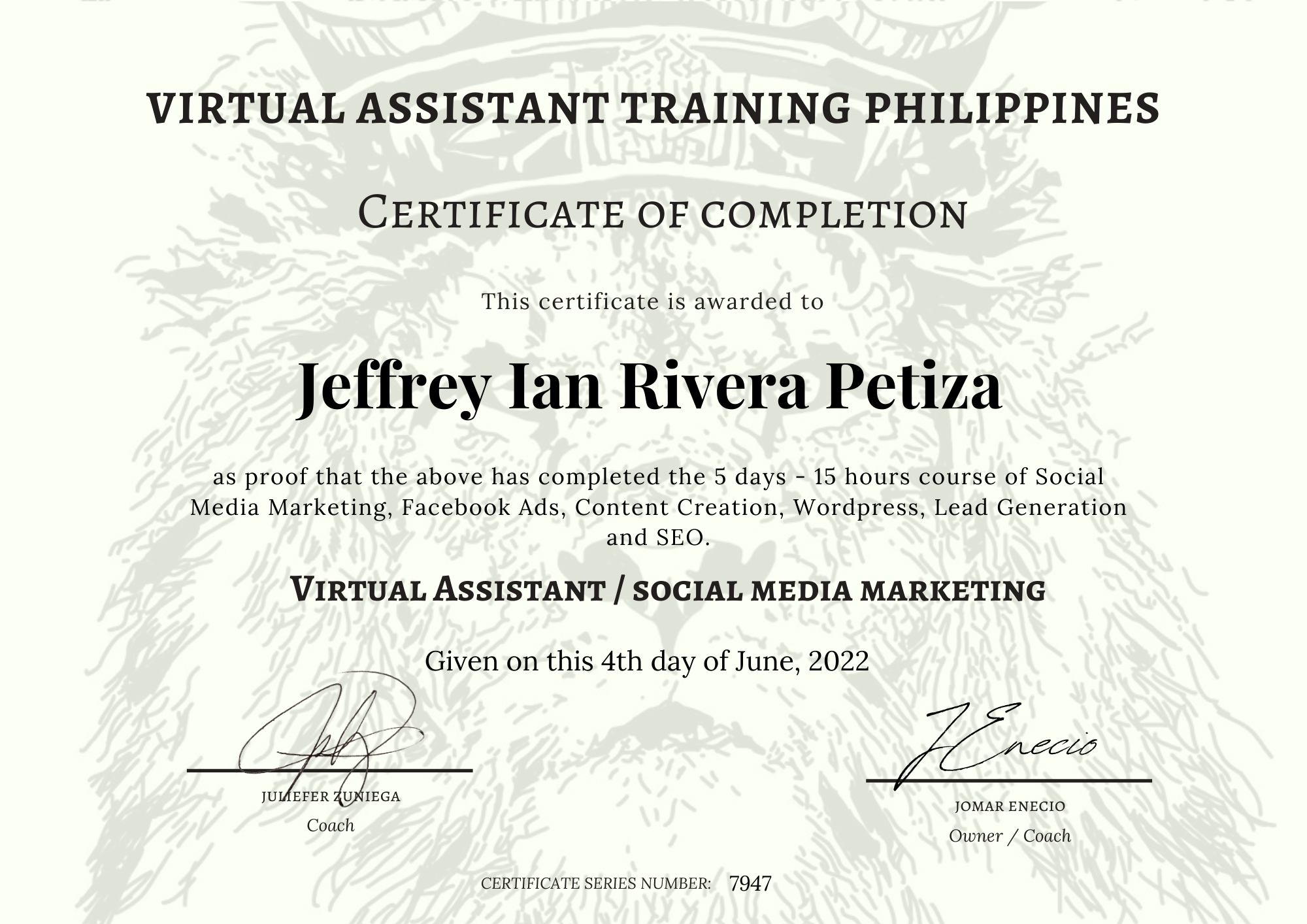 VATP Certificate